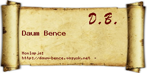 Daum Bence névjegykártya