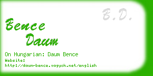 bence daum business card